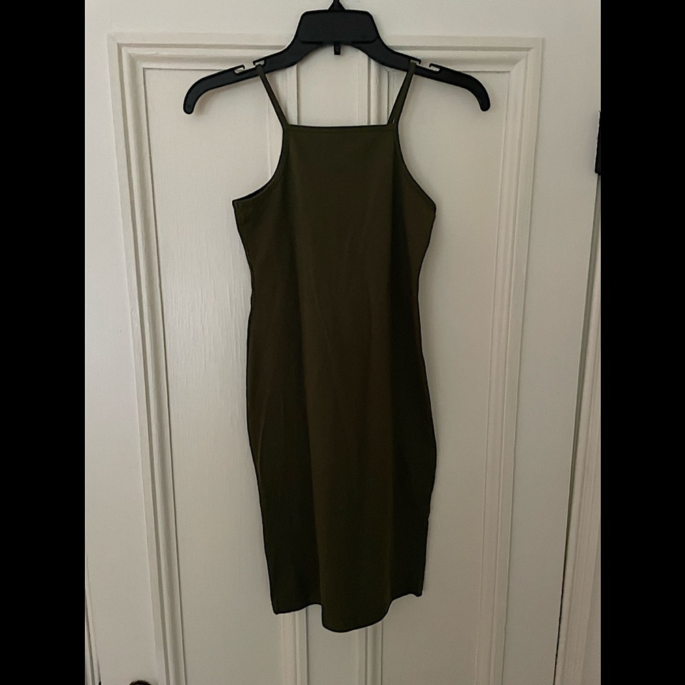 NWT Glamorous Petite Green Khaki Slip dress
